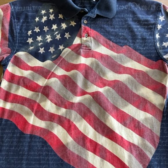 American Summer Clothing Co Mens Polo American Flag Patriotic Design Size XL - Picture 3 of 7